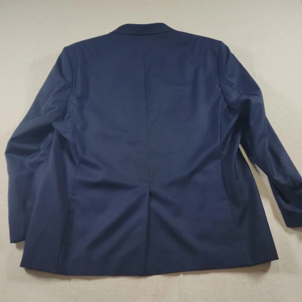 Lauren Ralph Lauren Mens 50R Navy Blue Blazer 100 Wool Two Button Sport Coat